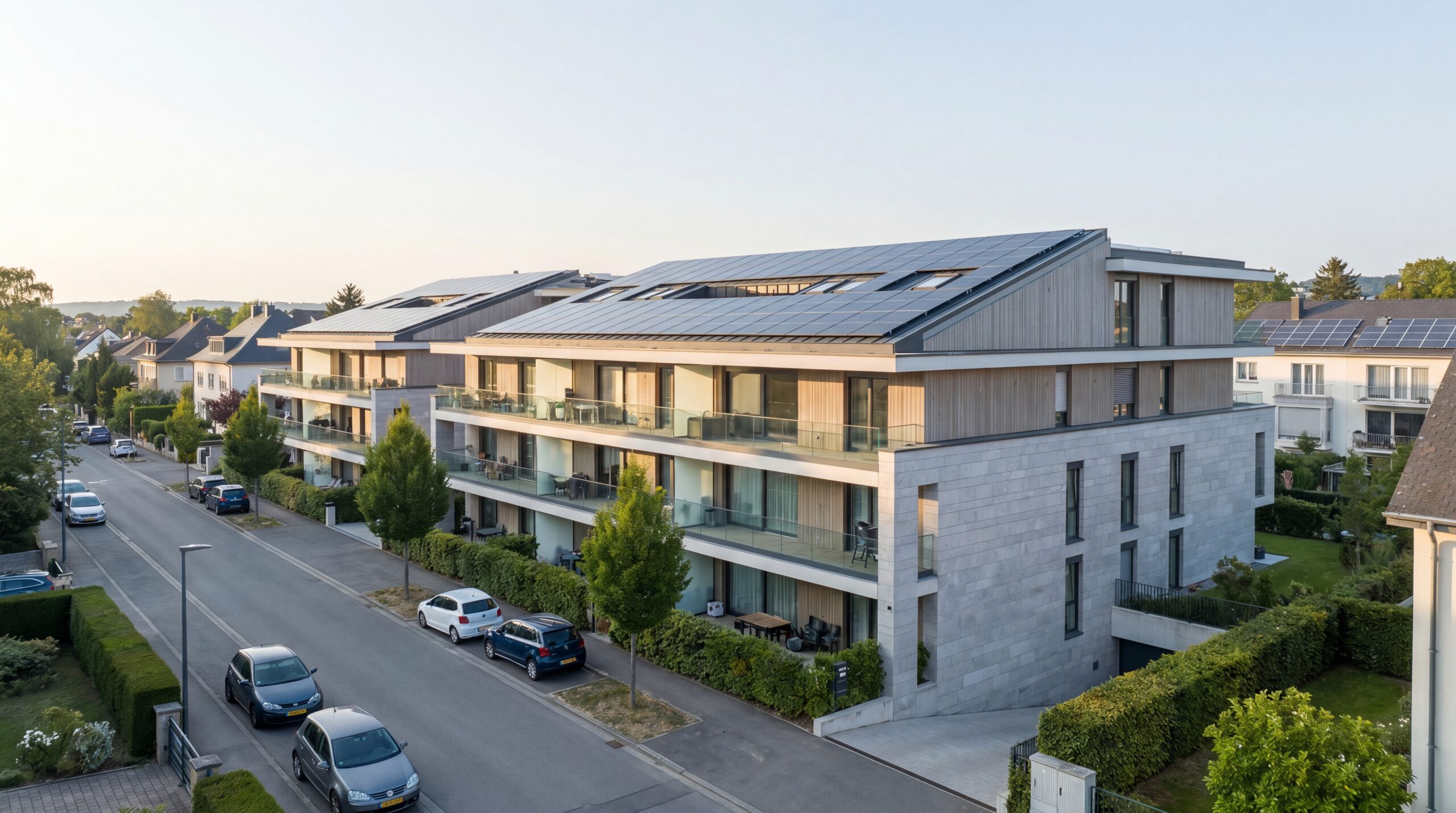 Solarmodule auf einer Eigentümergemeinschaft in Luxemburg