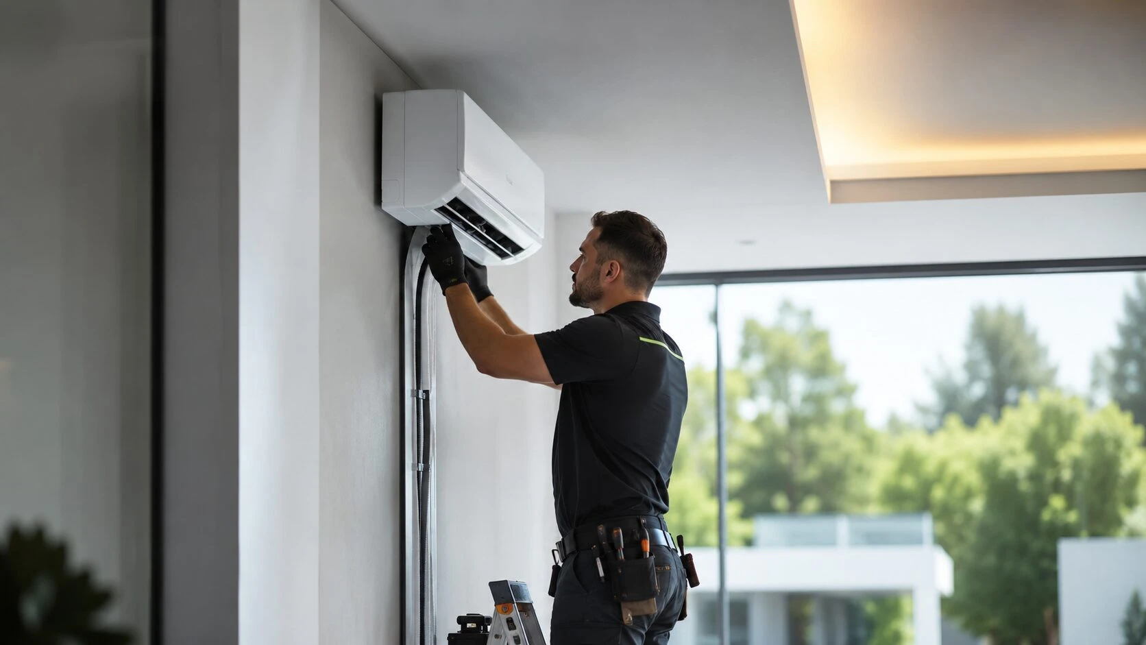 Installation eines Klimaanlagen-Innengeräts in einem Haus in Luxemburg