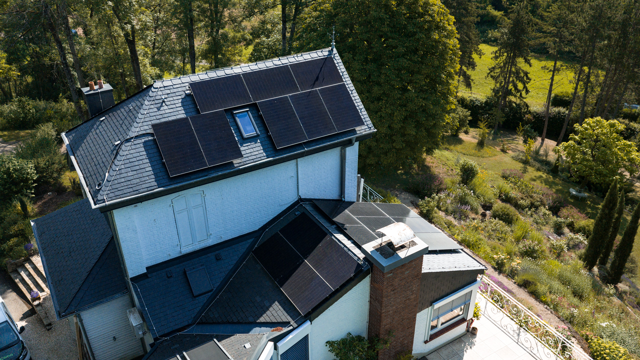 Von Ecoclima realisierte Photovoltaikanlage mit 20 Modulen in Helmdange